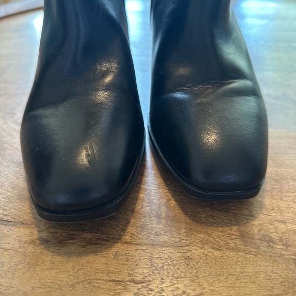 Franco Sarto Womens Ilaria Black Leather Square Toe Ankle Boots - Picture 7 of 9